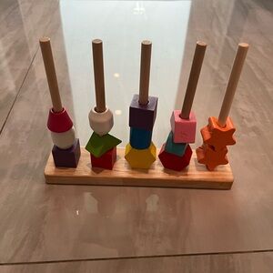 Vibrant Wooden Stacking Toy Set